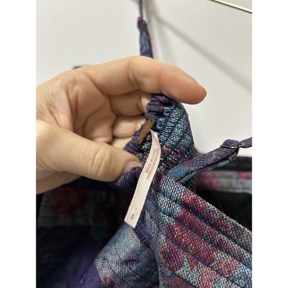 Free People Vintage Tapestry Mini Bustier Dress Vampire Diaries Size 0 Purple - Picture 4 of 9